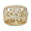 Jewelry, Golden Famous Style Full Diamond Elephant Ring Creative Popular Jewelry