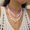Set of 3pcs Ocean Charm Necklaces Girls Pendant Clavicle Chain with Delicate Beads And Unique Details for Stylish Women