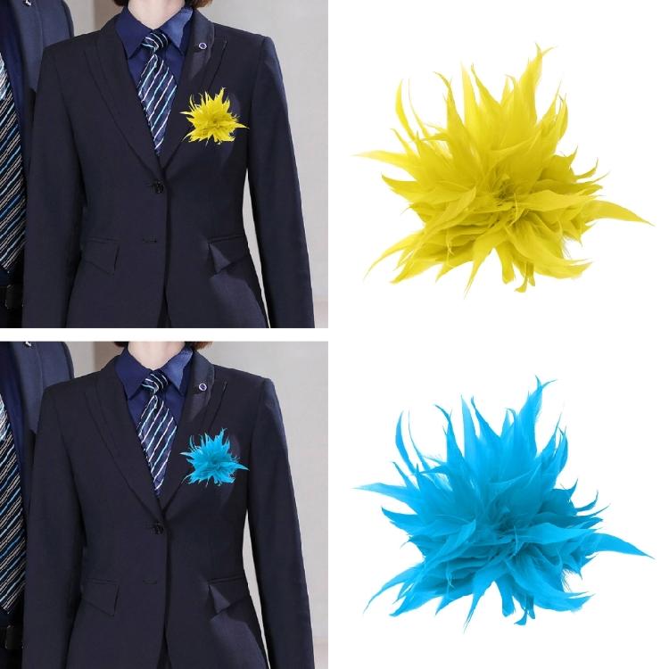 Spilla Fiore di Piuma per Celebrazione Banchetto Bomboniera Corsage Floreale & Spilla