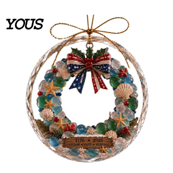 Festive Party Decor Supplies Ocean Themed Christmas Ornaments, Lighthouse/Wreath/Santa Claus/Xmas Tree/Snowman/Deer Hanging Tree Ornaments for