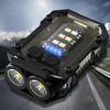 Mini Keychain Flashlight 300mAh Emergency Work Light Power Display LED Hat Clip Lamp Multifunctional for Camping Fishing Walking