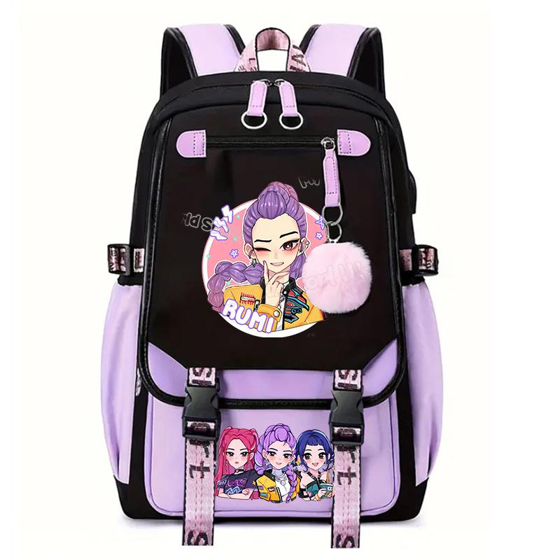 Kpop With The Surrounding Trend Schoolbag College Wind Large Capacity Junior High School Student Leisure Backpack