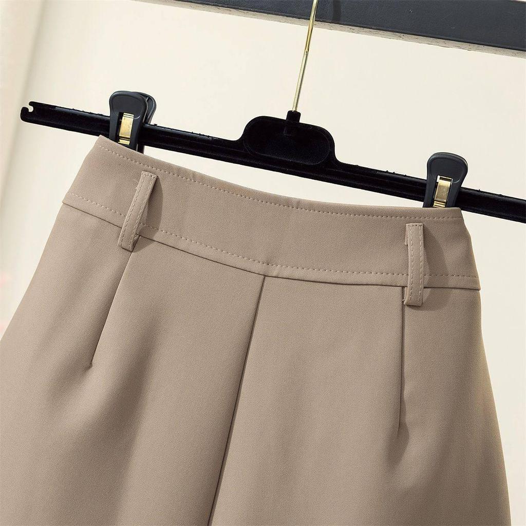 Women's White High-Waisted Wide-Leg Suit Shorts - Summer Petite Loose A-Line Hot Pants