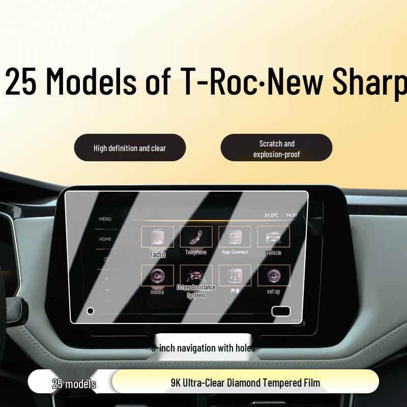 Volkswagen Tharu 25/26 Tempered Glass Screen & Interior Protection Film for Center Console Display