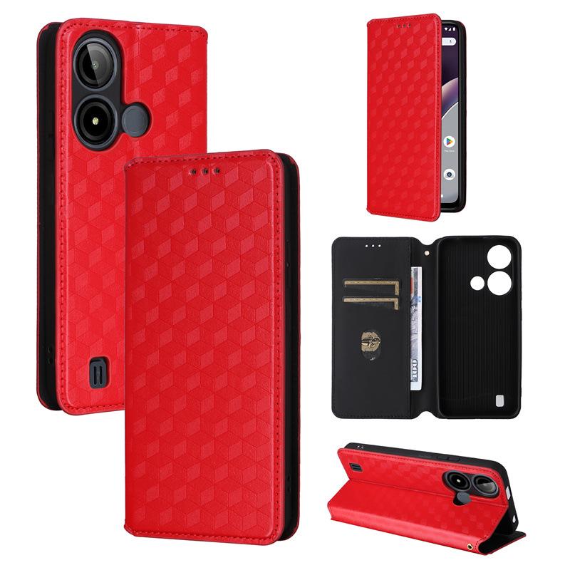 BLU C9 Leather Phone Case: Magnetic Flip Cover with Card Slot & 3D Texture for Enhanced Protection