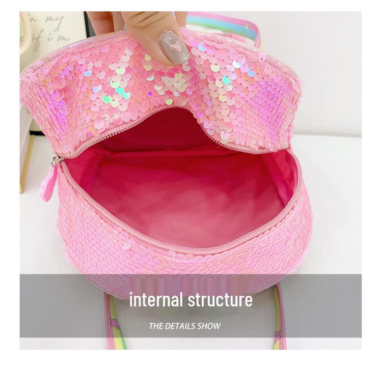 Unicorn Sequin Backpack: Large Capacity, Cute Iridescent Schoolbag for Girls