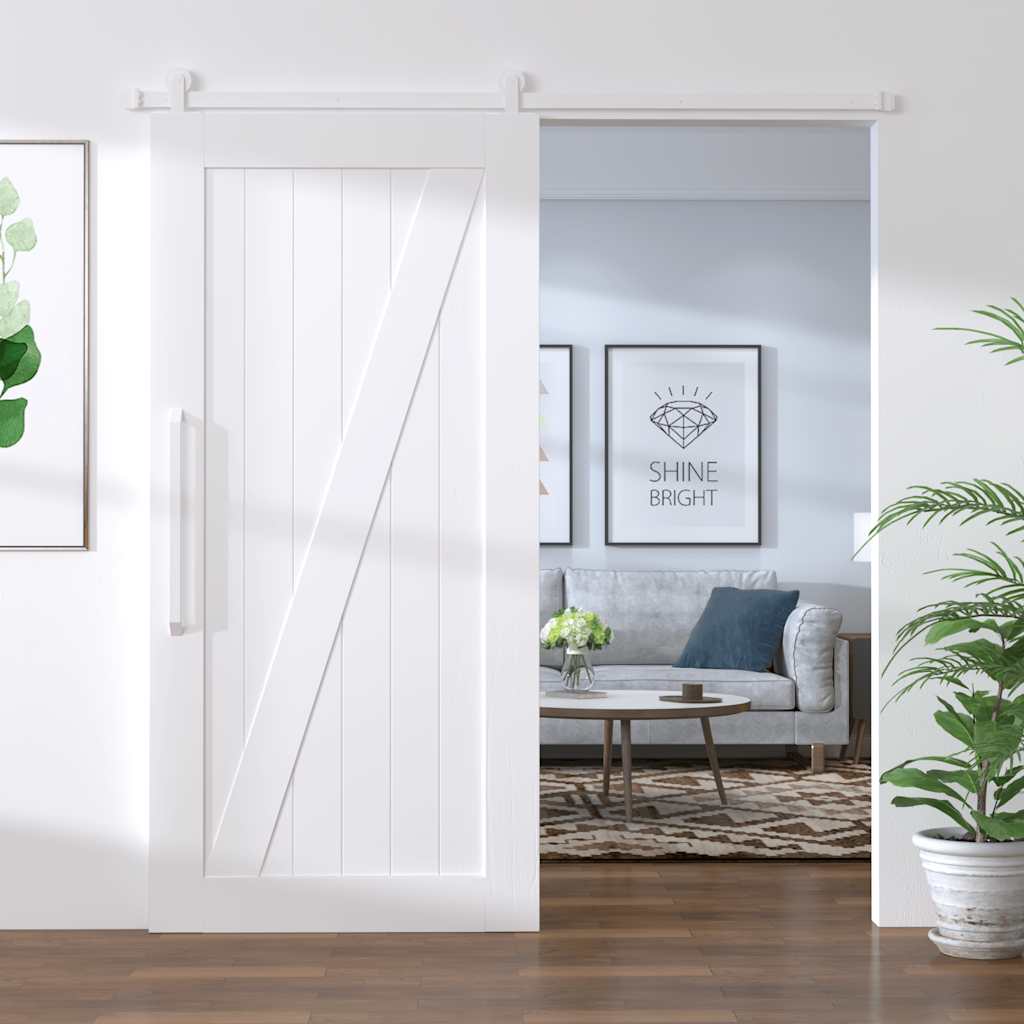 Vidaxl Sliding Door Mounting System, 183 Cm, Steel, White