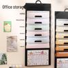 Wall-Mounted Accordion Bag: Multi-Functional A4 Thickened 6-Grid Document Organizer