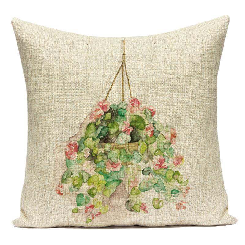 Flowers Plant Animals Whale Cats Horse Owl Decorative Pillows Polyester Cushion Cover for Sofa Home Living Room Almofadas