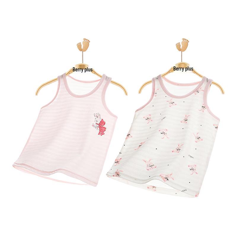Babyprints Girls' Pure Cotton Sleeveless Tank Top (2-Pack)