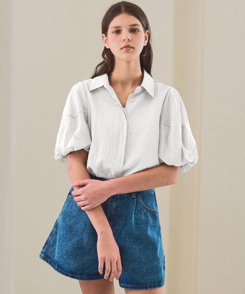 SLOWLOLLI Roen Volume Puff Blouse_2 Colors