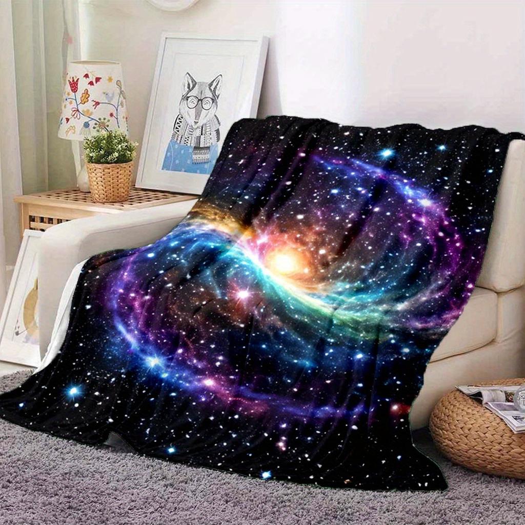 Dream Galaxy Flannel Mar Blanket Digital Printing Space Blanket Planet Sofa Blanket