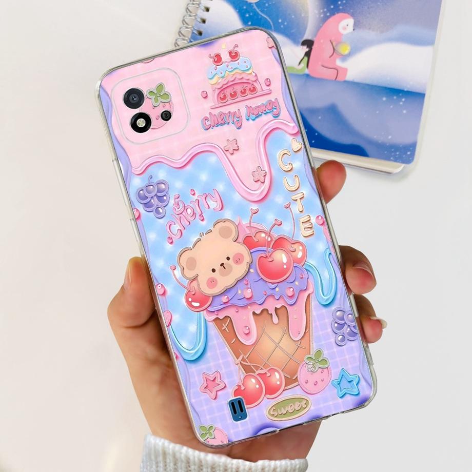 For Realme C11 2021 Clear Soft TPU Silicone Phone Back Cover For Realme RMX3231 C 11 RealmeC11 Funda Cool Dragon Cat Capa Bumper