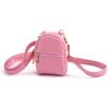 With Keychain Earphone Mini Storage Bag Long Strap PU Small Wallet Key Bag PU Mini Coin Purse  Girl