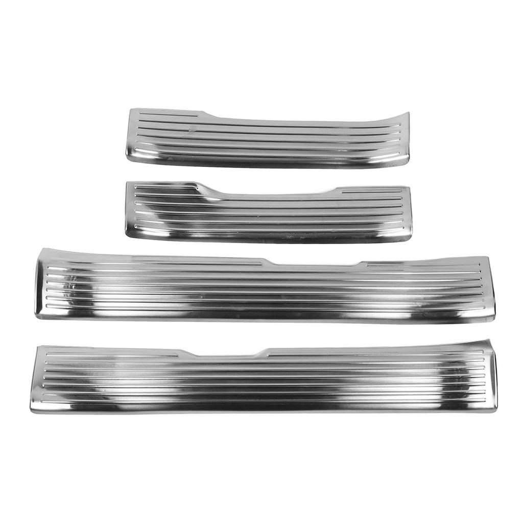 4PCS Door Sill Scuff Plate Guard Protector Trim Stainless Steel Polished Self Adhesive for Tacoma 2024 Silver Brushed