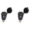 2X Motorcycle DIN Plug Waterproof To QC3.0 USB & Type C 30W Power Delivery Adapter Socket