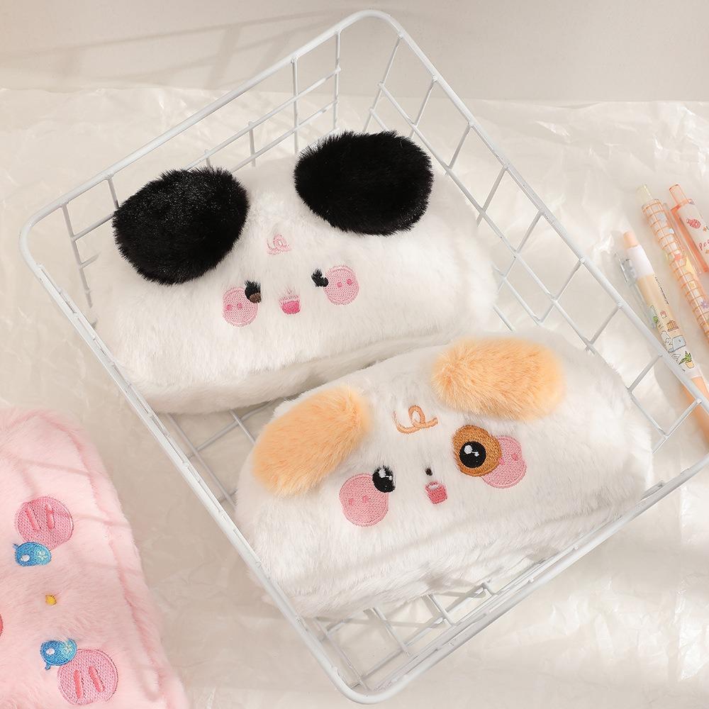 Dog Cartoon Dog Pencil Case Large Capacity Stationery Storage Bag Plush Pen Bag  Grils Gift