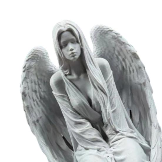 3D Printed Angel Figurine, Desktop Angel Ornament, Resin Angel Sculpture for Bedroom Entrance Hall Study Room Stylish Home Decor Gift