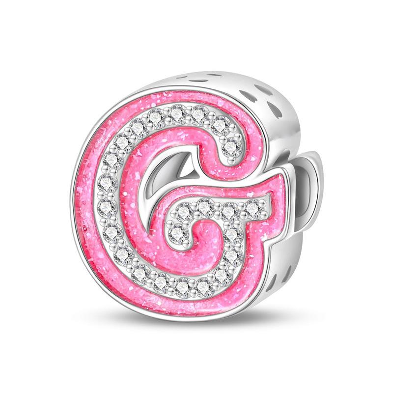 Fashion Barbie Pink Alphabet Beads DIY Bracelet Jewelry Making Kit with Charms