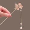 Japanese Chinese Style Enamel Metal Flower Hair Sticks Pearl Tassel Hairpin  Hair Shopsticks Hanfu Hair Accessories