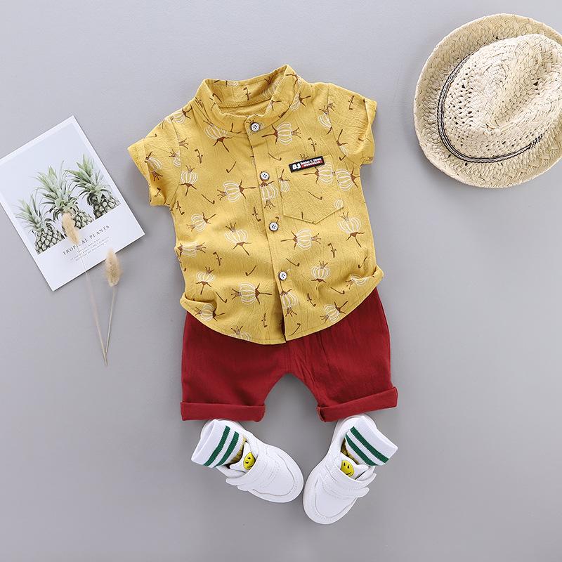Toddler Summer Cartoon Short-Sleeve Shirt & Shorts Set