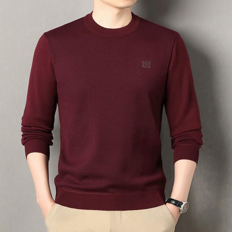 2025 Autumn Men's Plus Velvet Thick Knit Sweater - Warm Casual Top