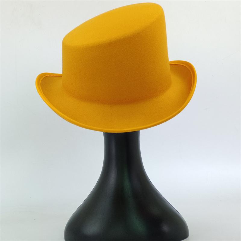 Taille Extra Large Chapeau Derby Haut Gentleman Chapeau Fedora Chapeau Haut de Forme Biseauté Coloré Chapeau Président en Feutre pour Hommes et Femmes