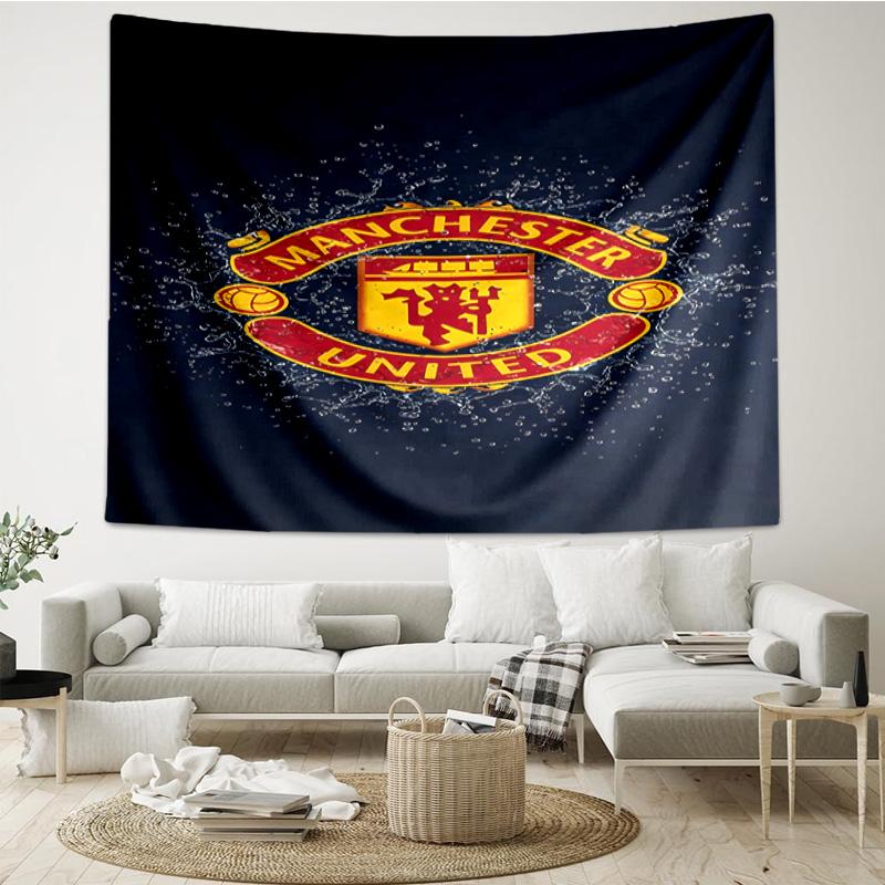 Manchester United Crest Printed Tapestry, for Bedroom,Livingroom, dormitory, Large Wall Decor, Fabric Decor Fan Birthday Gifts