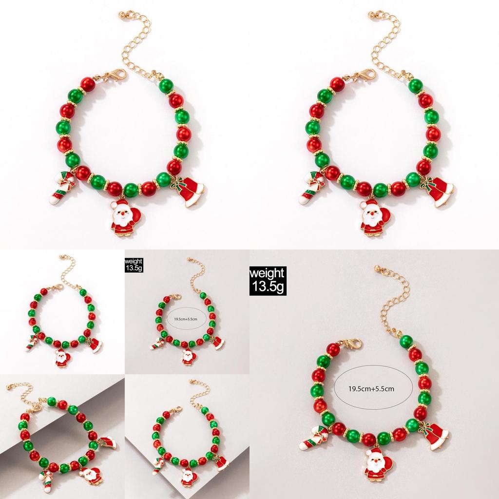 Santa Claus Bracelet With Geometric Alloy Design For Festive Season