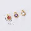 6pcs/Lot Mini Stainless Steel Zircon Crystal Charms Oval Star Round Shape DIY Jewelry Making