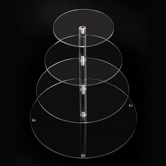 1 Set Cake Stand 3/4 Layers Transparent Round Large Capacity Easy Installation Acrylic Party Cupcake Tower Holder Wedding Supplies