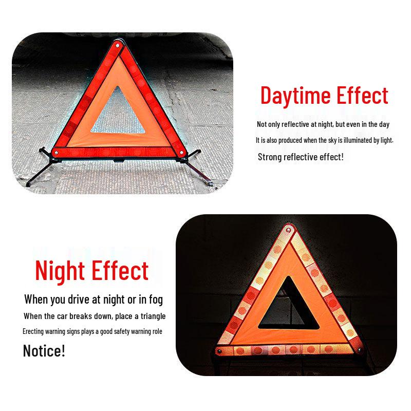 Reflective Car Warning Triangle for Safety and Parking