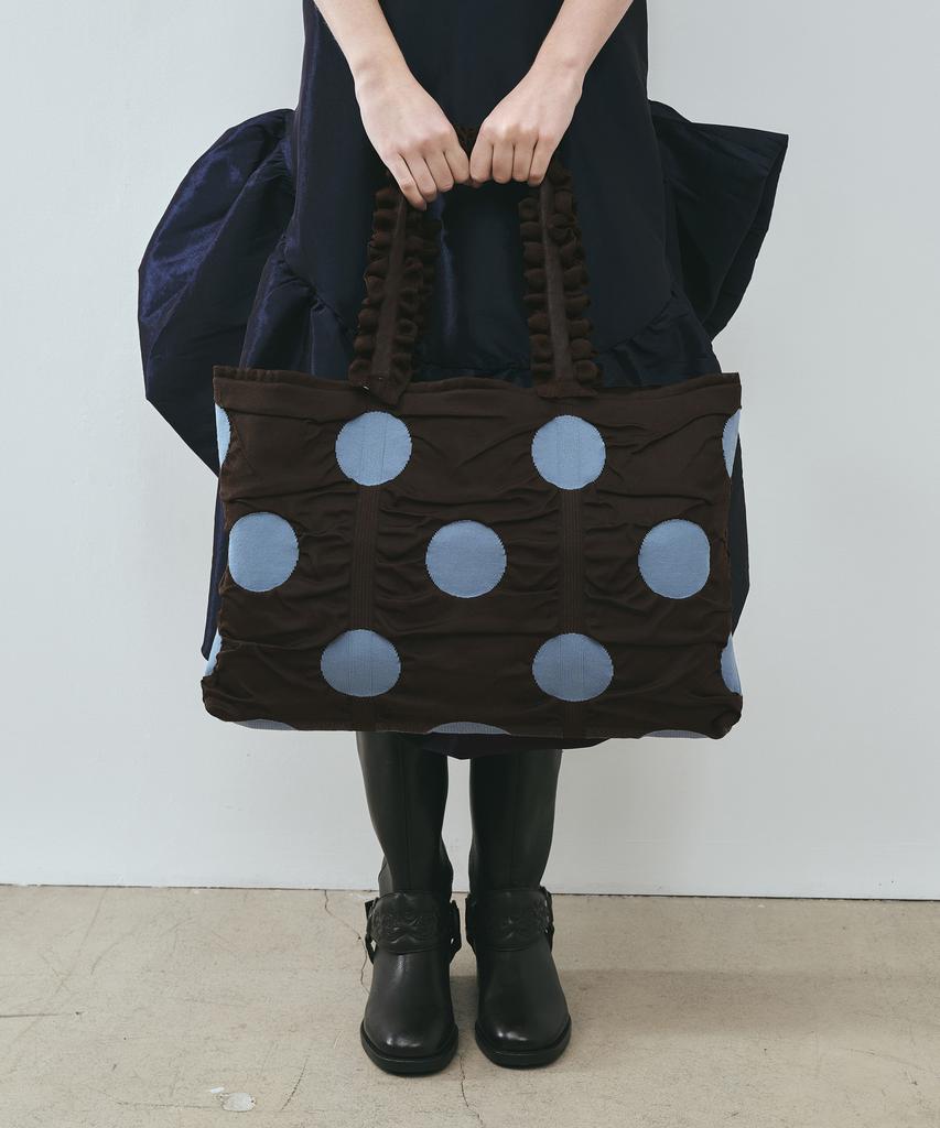 Pleatsmama Polka Dot Shopper Bag Brown