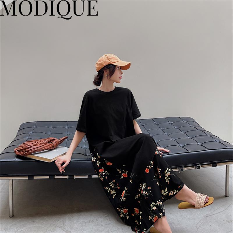 MODIQUE Vară Plus Size Cămașă Rochie Nouă Femei Lejer mozaic Bumbac In Rochie Florală Solid Casual Rochii Femei Gâtul O