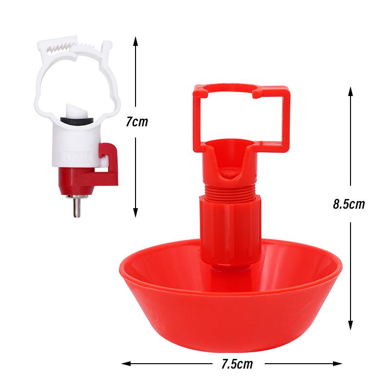 10Pcs Chicken Drinking Cups Automatic Poultry Bird Quail Water Nipple Hanging Cup Red Waterer Poultry Farm Drinker