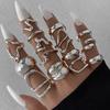1 Set Inele Metalice Vintage Pentru Femei Bărbați Cadou Punk Hip Hop Personalizat Inele Neregulate Exagerate pentru Articulațiile Degetelor