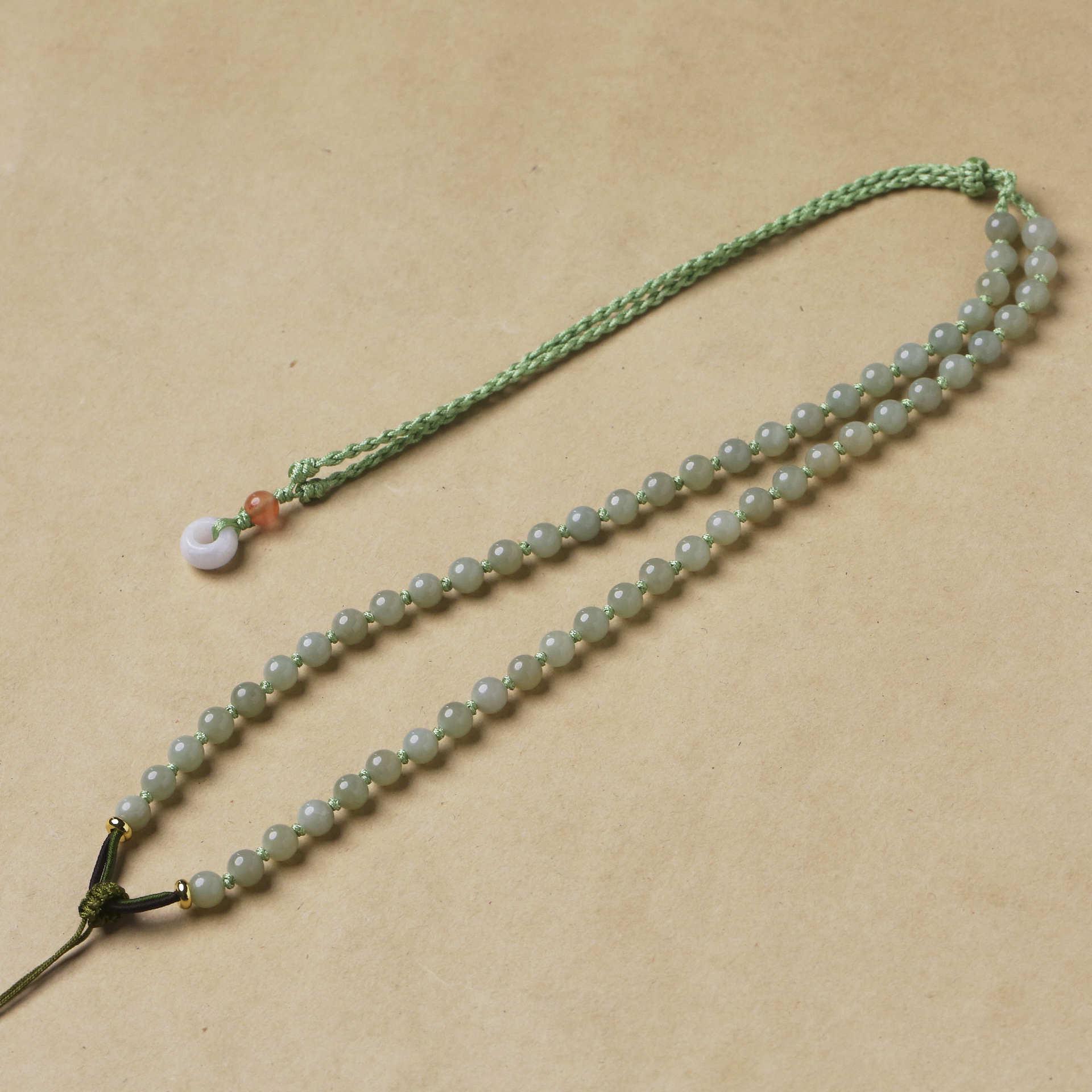 

Элегантное ожерелье из бусин из нефрита Хэтянь – Универсальный и стильный выбор для женщин 6mm