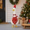 Christmas Costume with Santa Hat, Bib and Tie for Outdoor Garden Decoration