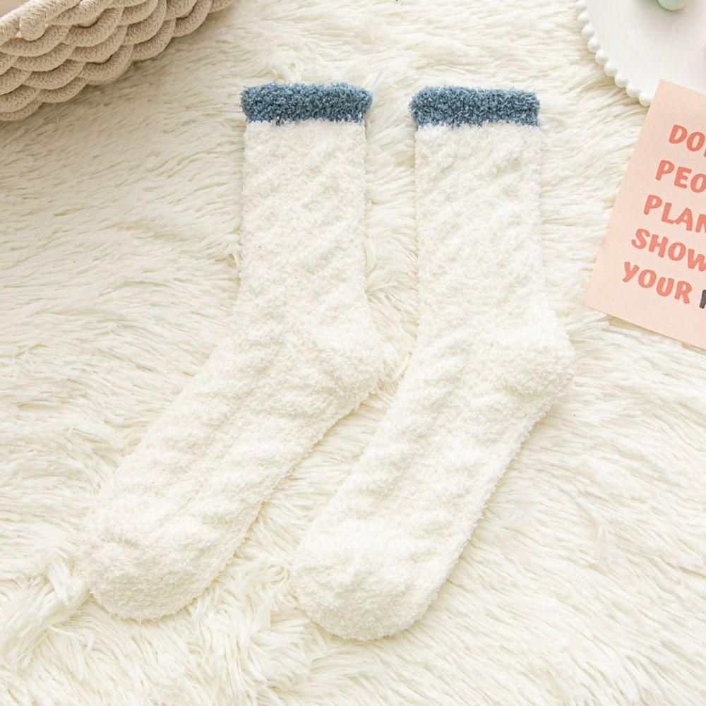 6Pairs Thicken Coral Fleece Socks Warm Sleeping Socks Women Sweet Winter Floor Socks  Girls