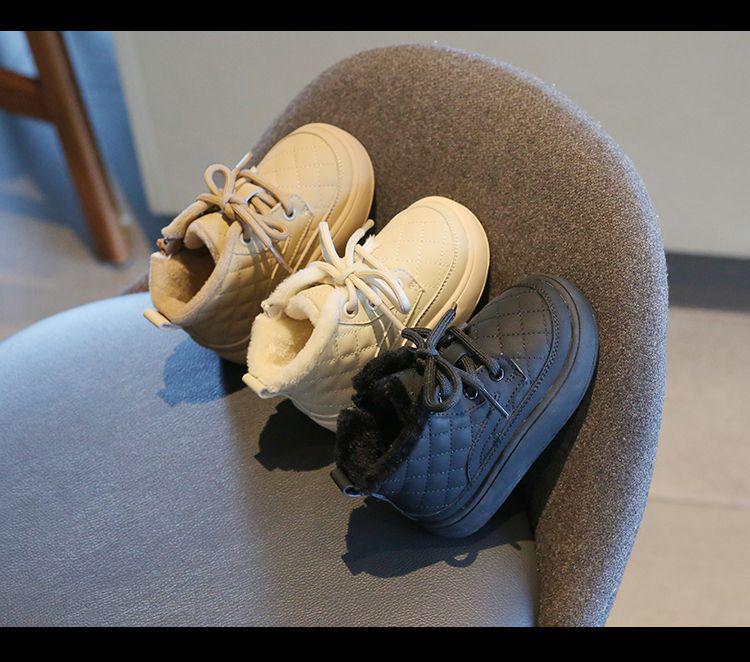 Weiche Sohle Kurze Stiefel für Jungen & Mädchen - Fleecegefütterte Baby Lauflernschuhe & Warme Winter Schneestiefel