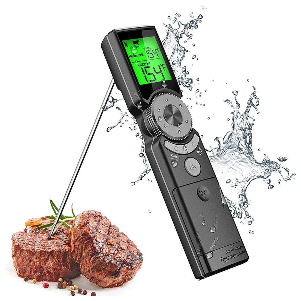 Meat Thermometer with Stainless Probe Waterproof Food Thermometer for Cooking Baking Liquid Candy Grilling BBQ Air Fryer