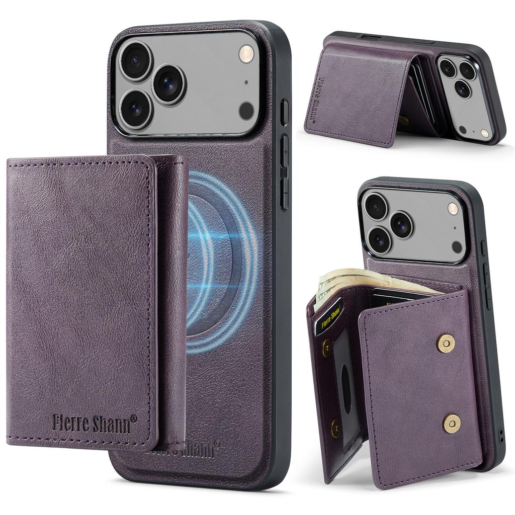Detachable Card Holder Wallet Leather Case for iPhone 17 Pro Max 17Air 16e 16 Plus 15 14 13 12 11 7 8 SE3 Magnetic Phone Cover