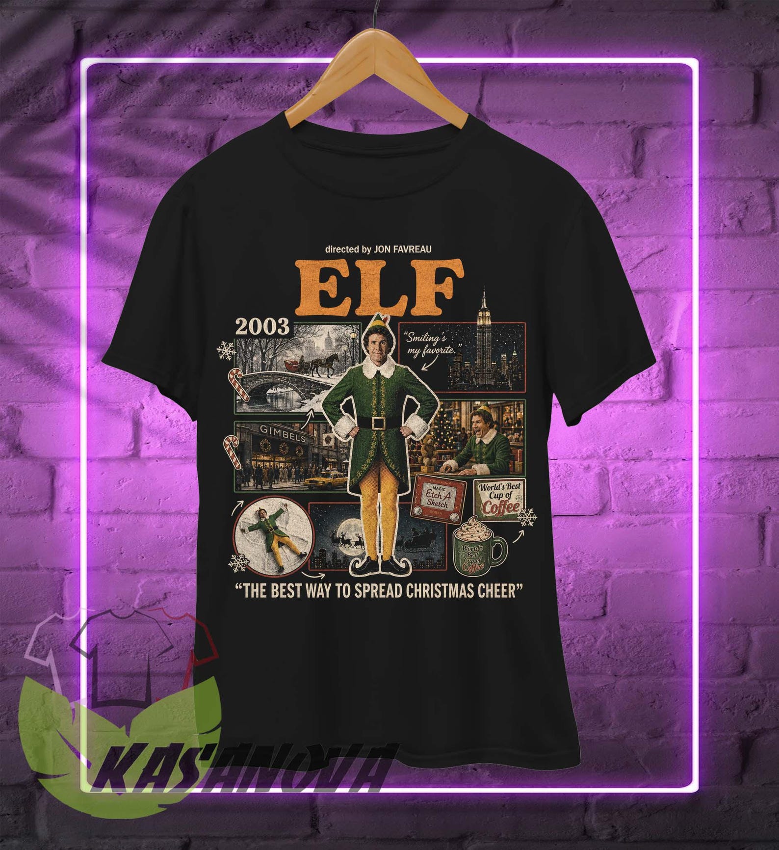 Elf Movie Shirt, Vintage Christmas Film Tee, Buddy the Elf Holiday Gift S
