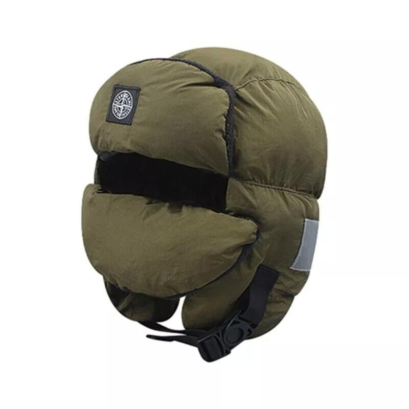 

Мужская и женская шапка-ушанка универсальная пуховая шапка со съемной маской зимняя теплая шапка армия зеленый