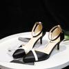 Fashion Fashion Women Shoes High Heels Stiletto Ankle Strap 6cm 10cm Sexy Pumps Black Thin Heel Buckle White Hollow Bridal 2024 Qws2