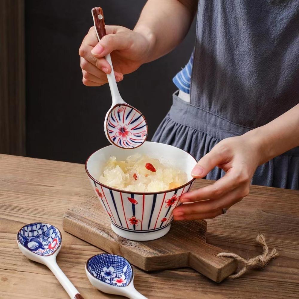 Japanese Style Dessert Spoon Heat-resistant Ramen Miso Soup Spoon  Friend