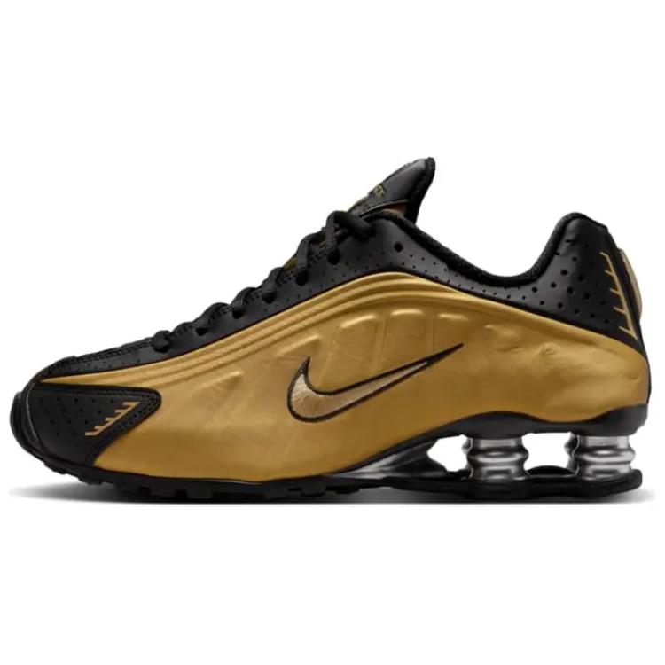 New Nike Shox R4 Black Metallic Gold Women's AR3565-005