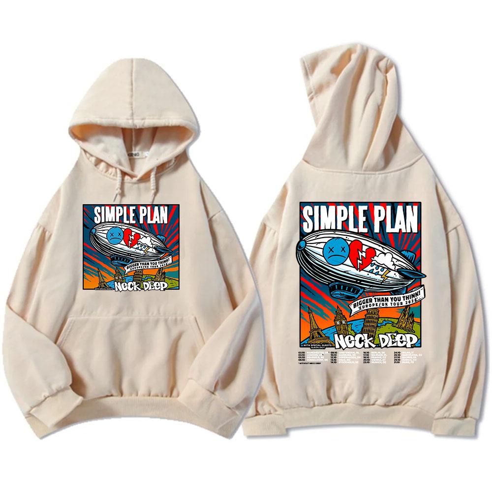Simple Plan Bigger Than You Think! Tour 2026 Hoodies Fleece Loose Male Hooded Sweatshirt Unisex Streetwear Heavy Mental Sudadera