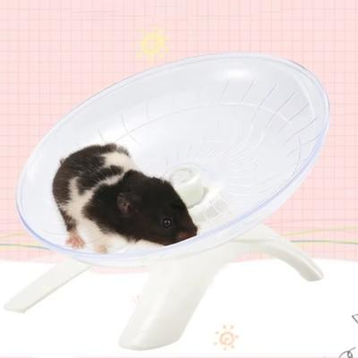 Transparent Hamster Flying Wheel Quiet Operation Steel Axle Hamster Running Wheel Plastic Stable Base Running Disc