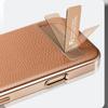 Plating Magnetic Leather Case For iPhone 17 Pro Max Funda iPhone 16 Pro Max 15 14 13 Luxury Folding Bracket Shockproof Phone Holder Cover